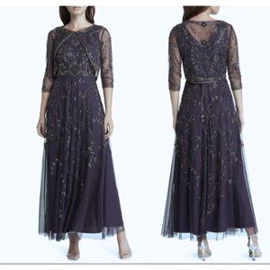 Pisarro Nights Jacket & Dress 14 Sequin Beaded Wedding Party Formal NEW $268
